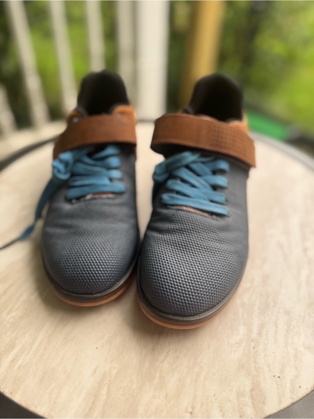 No Bull Weight Lifting Shoes Navy and Brown Training Shoes with Strap - Picture 4 of 12